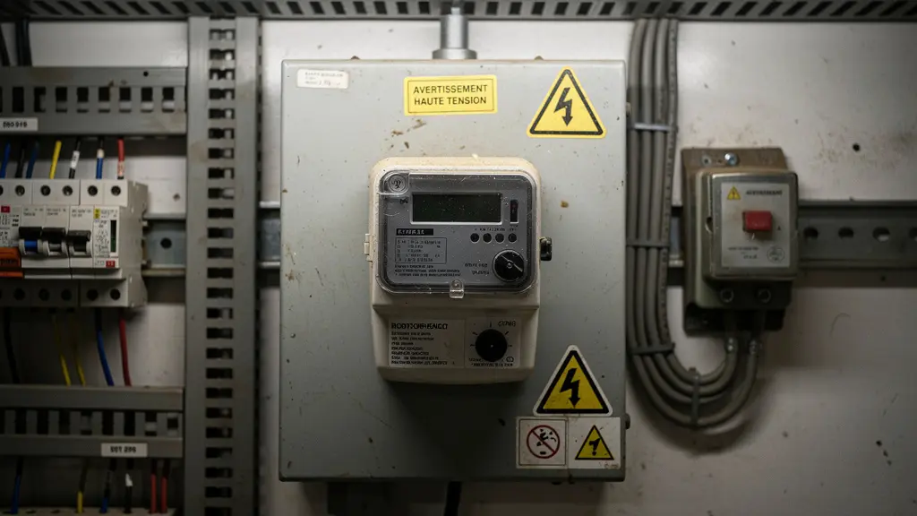 Compteur électrique industriel SAPHIR dans une armoire technique (haute puissance)